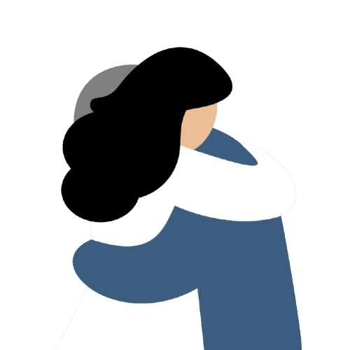 Two people supporting each other — illustration placeholder